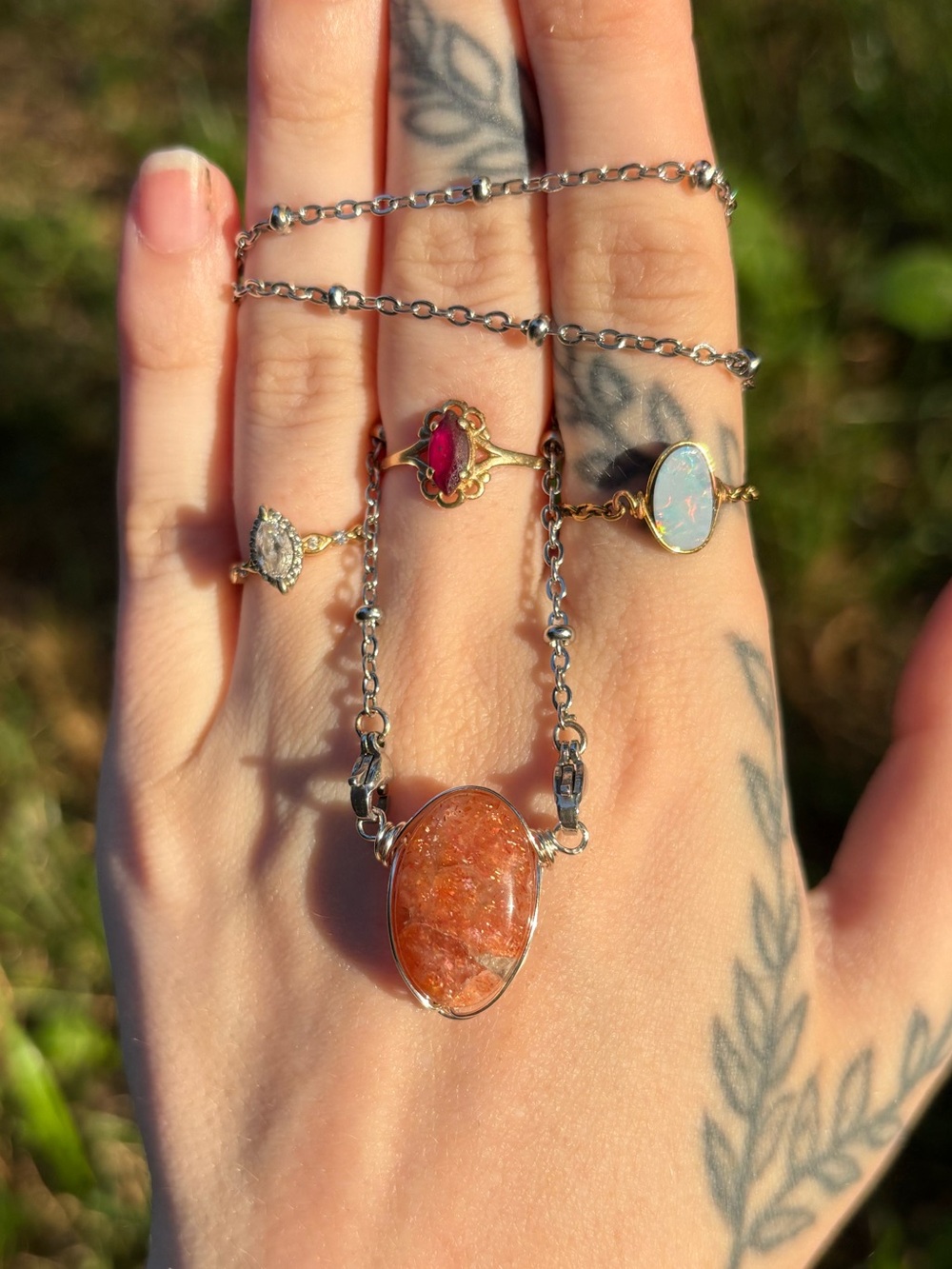 Sunstone interchangeable necklace